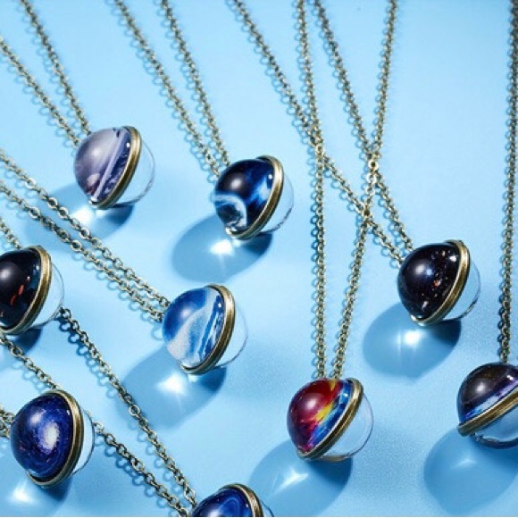 Galaxy Cosmic Double-sided Men's Pendant Necklace, set of 8 - Picture 2 of 13